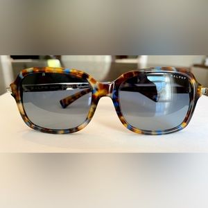 Ralph Lauren Tortoise Shell Blue and Brown Sunglasses with Gold Accent